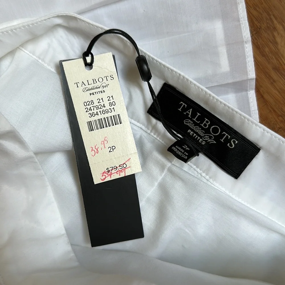 Talbots Petites White Ruffle Skirt NWT Size 2P - Picture 5 of 6